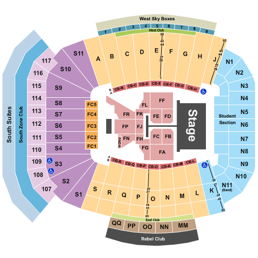 Vaught Hemingway Stadium Post Malone Seating Chart
